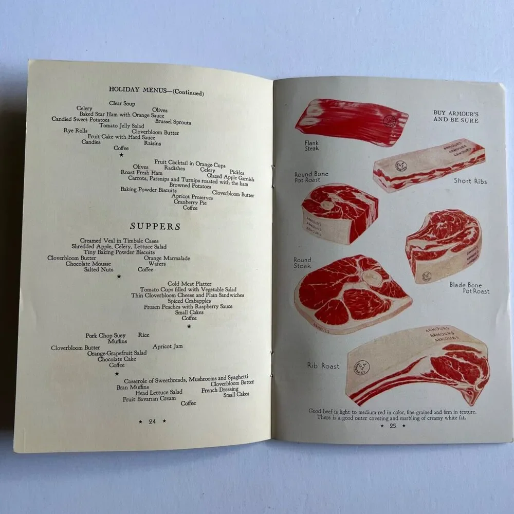 Vintage 1934 Armour Meat Cookbook Selection Preparation 100 Ways to Serve